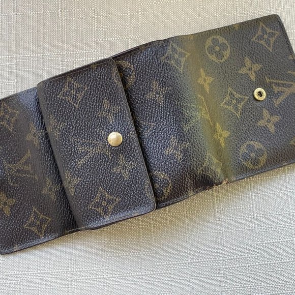 Vintage Louis Vuitton Wallet Card Holder Brown Leather Trifold Purse Made France - Picture 4 of 12